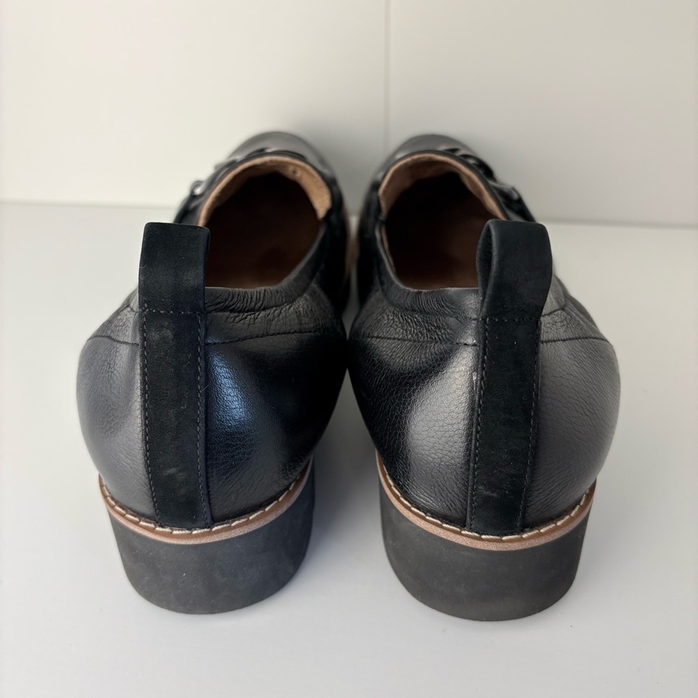 Vionic Cynthia Black Leather Chain Slip On Loafers - Picture 4 of 7